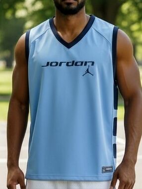 Jordan Light Blue Sleeveless Basketball Jersey